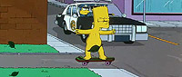 La passe de skate où on voit l'engin de Bart.